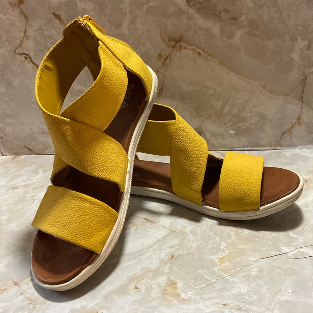 Mia Crisscross Yellow Sandals